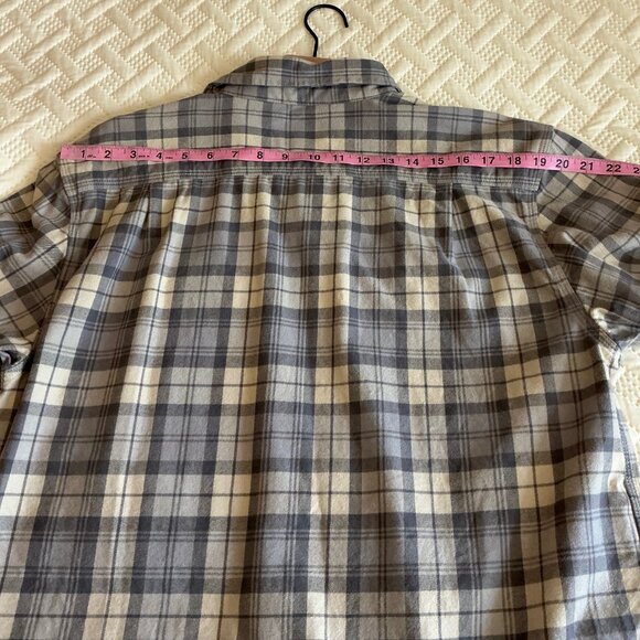 Carhartt Mens SZ M Loose Fit Flannel Heavyweight Gray Brown Plaid Workwear - Picture 9 of 10